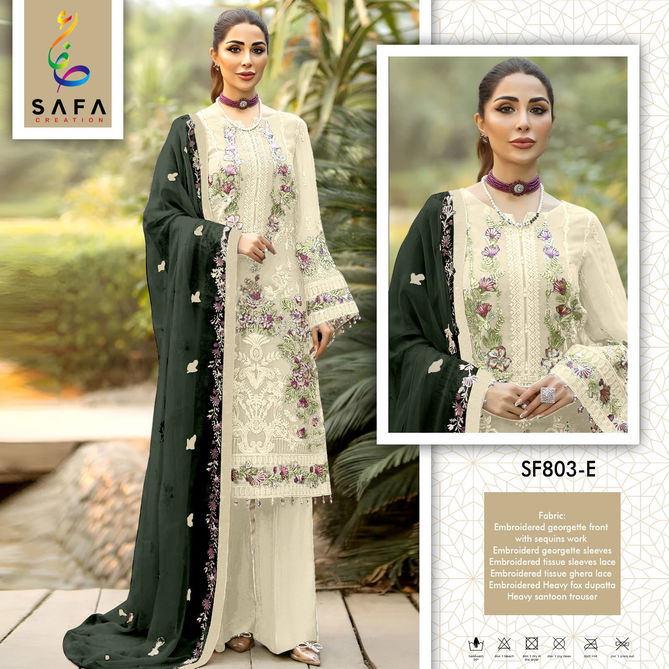 SF PK 803 By Safa Embroidery Georgette Pakistani Suits Wholesale Market In Surat